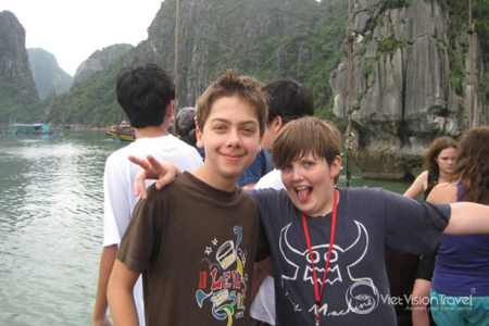 Student group visiting Halong Bay